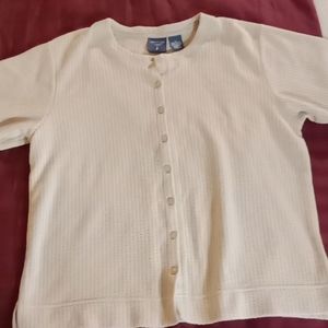 Mountain Lake Med Short Sleeve Cream Color Blouse